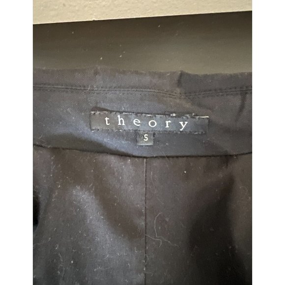 Theory Black Lightweight Coat Jacket with Collar - Size Small - Picture 12 of 14